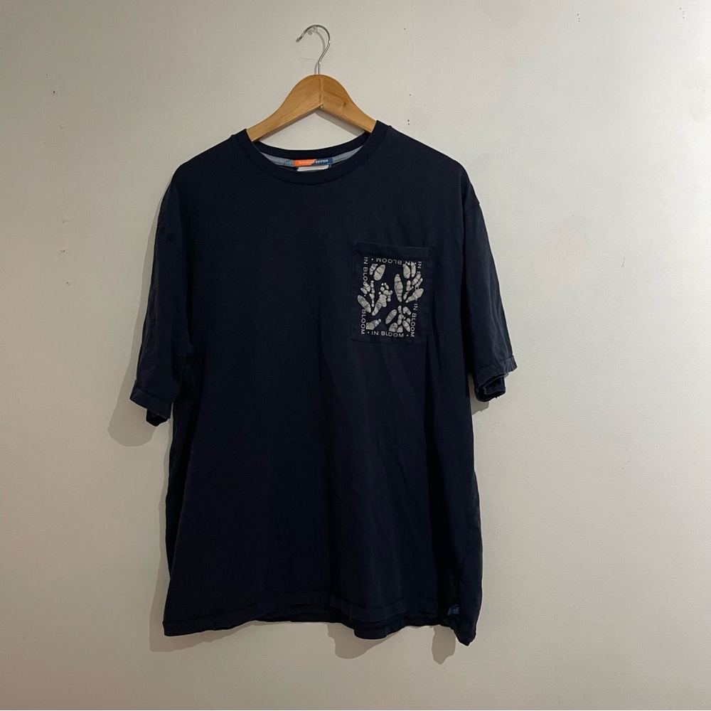 Scotch & Soda Navy Short-Sleeve Tee with Patterned Pocket